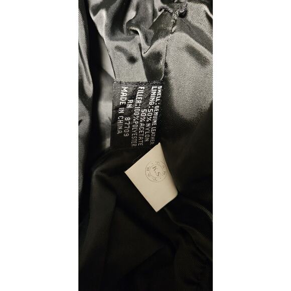 vintage Leather Bomber Jacket Black Previously Owned By Ohio Guitarist‎ Musician - Picture 11 of 16